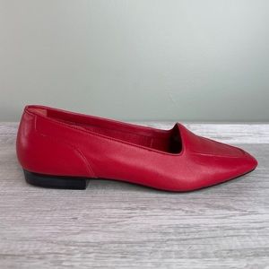 Gorgeous! Vintage Calico Cruise red leather flats loafers sz 8 narrow